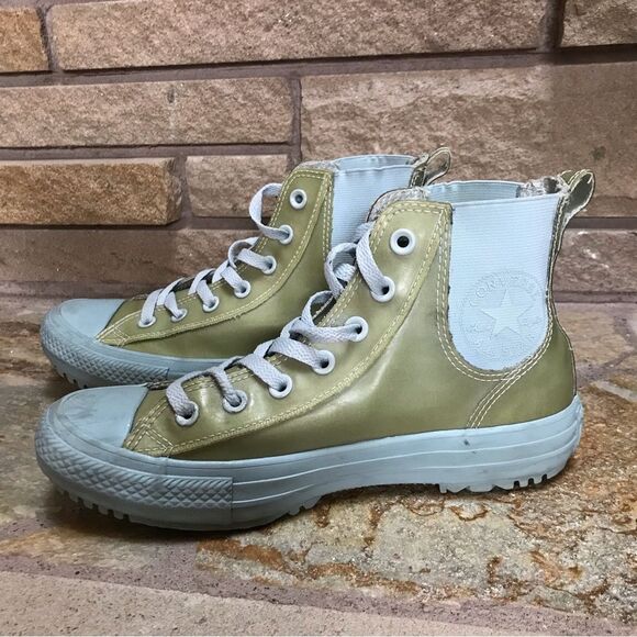 Converse All Star High Tops Rubber Waterproof Shoes sneakers 8 Blue Green - Picture 2 of 11